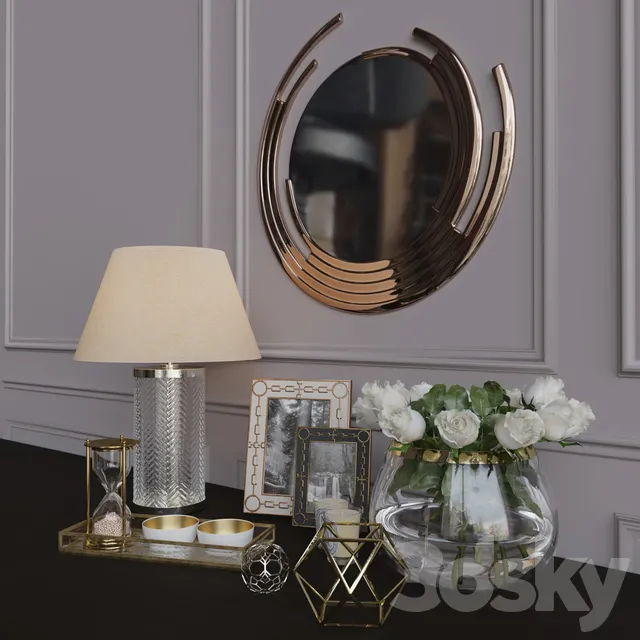 Decorative – Set – 3D Models – Decorative set 1 with mirror and lamp