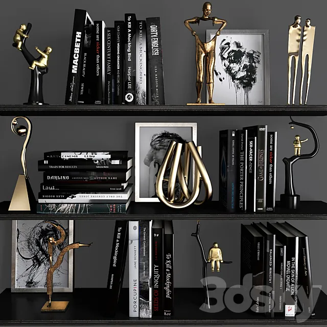 Decorative – Set – 3D Models – Decorative set 19 with books