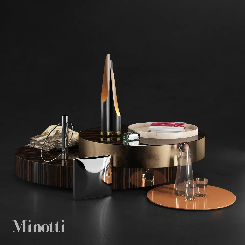 Decorative – Set – 3D Models – Decorative set Minotti 1