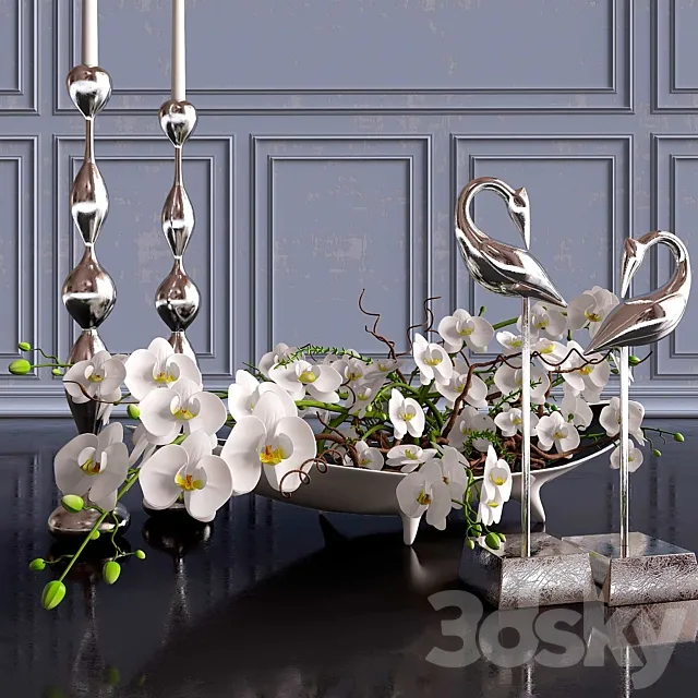 Decorative – Set – 3D Models – Decorative set. Orchid