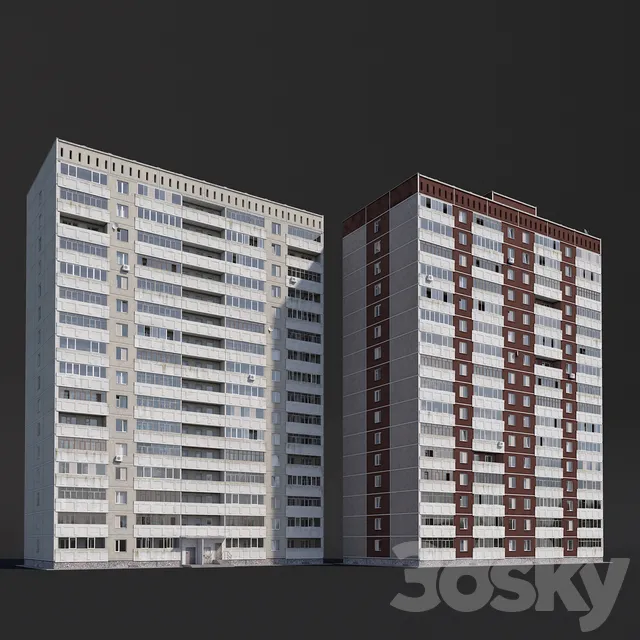 Architecture – 3D Models – Multi-storey residential building