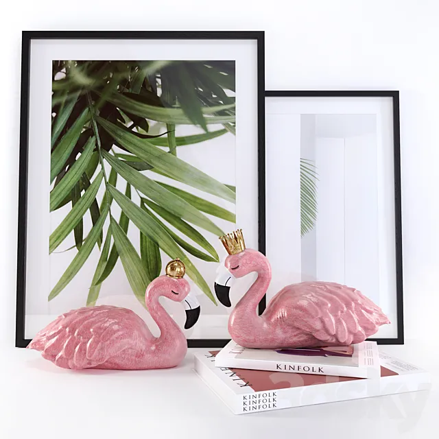 Decorative – Set – 3D Models – Flamingo Decorative Set