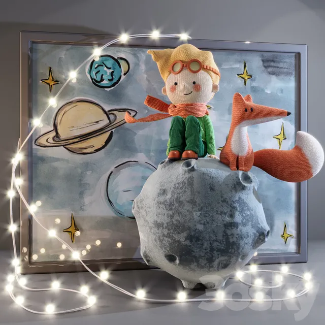 Decorative – Set – 3D Models – Little Prince with Fox (max; obj)