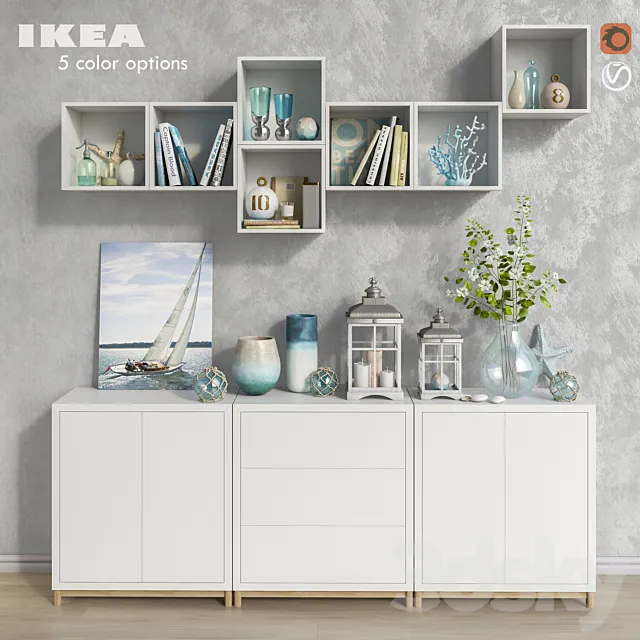 Decorative – Set – 3D Models – Modular furniture IKEA; accessories and decor set 8