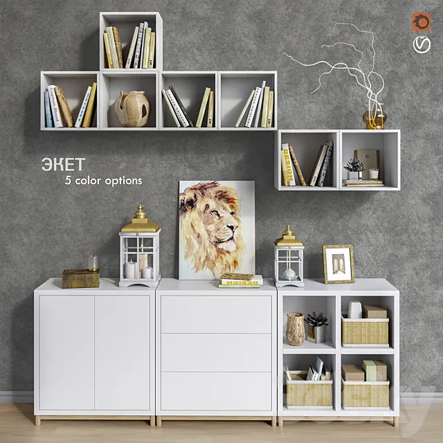 Decorative – Set – 3D Models – Modular furniture IKEA; accessories and decor set 9