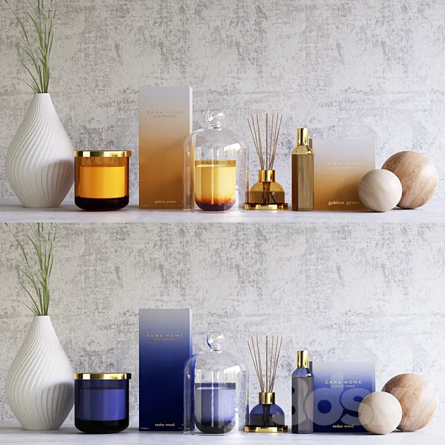 Decorative – Set – 3D Models – Set Zara Home fragrance