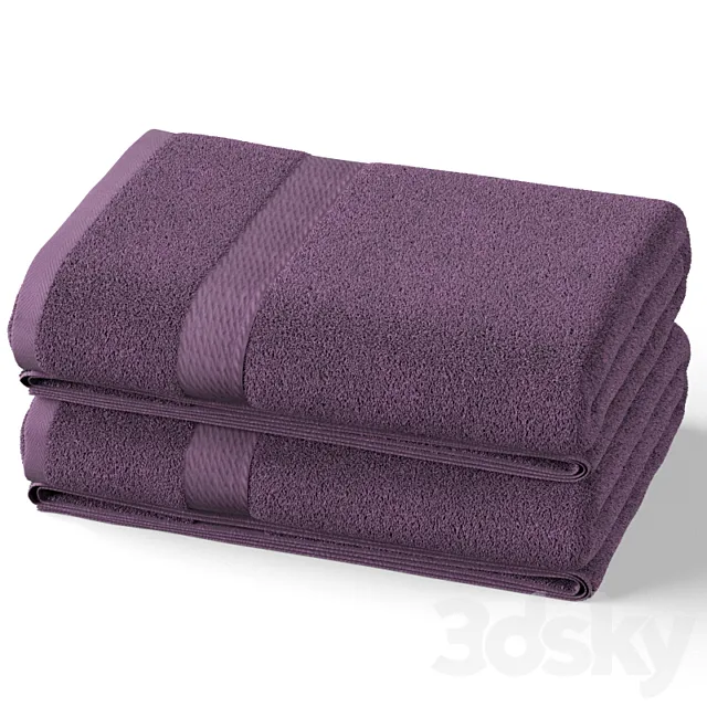 Egyptian Cotton Towel Set – 2-Piece 900 GSM 3DS Max - thumbnail 3