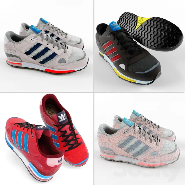 Clothes – Footware – 3D Models – Adidas zx 750 Sneakers