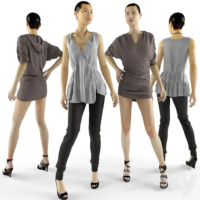 Clothes – Footware – 3D Models – Female mannequins