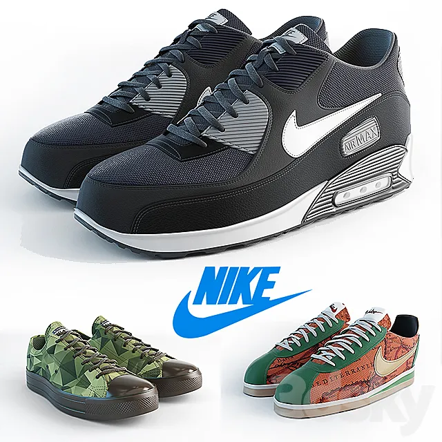 Clothes – Footware – 3D Models – Nike – 50 shades of different