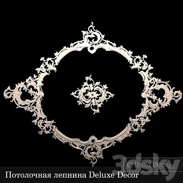 Rococo stucco ceiling Deluxe Decor 3DS Max - thumbnail 3