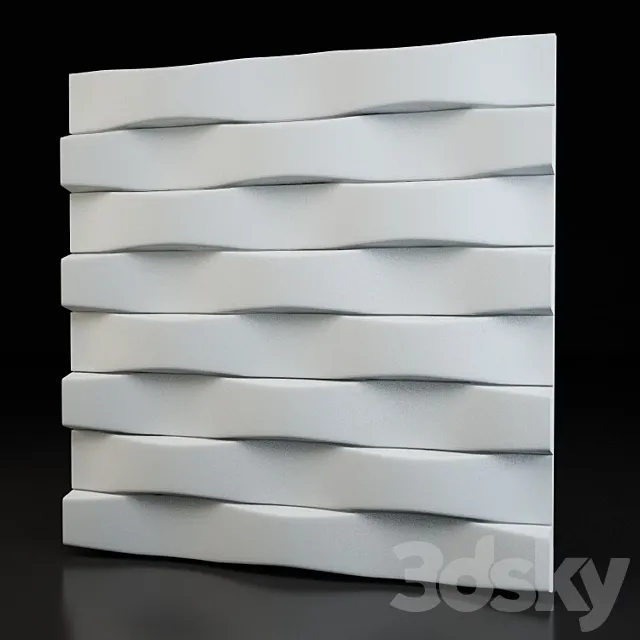 Brick-3d plaster panel 3DS Max - thumbnail 3