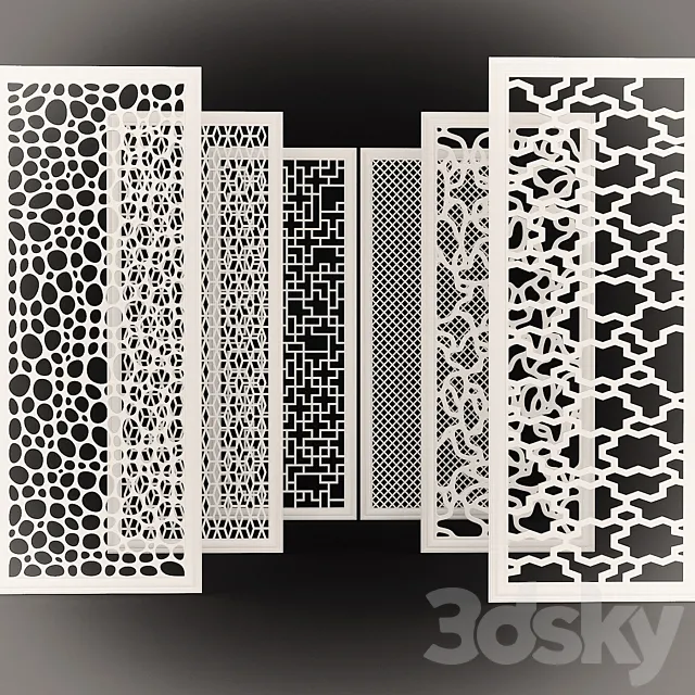Set of decorative panels 3DS Max - thumbnail 3