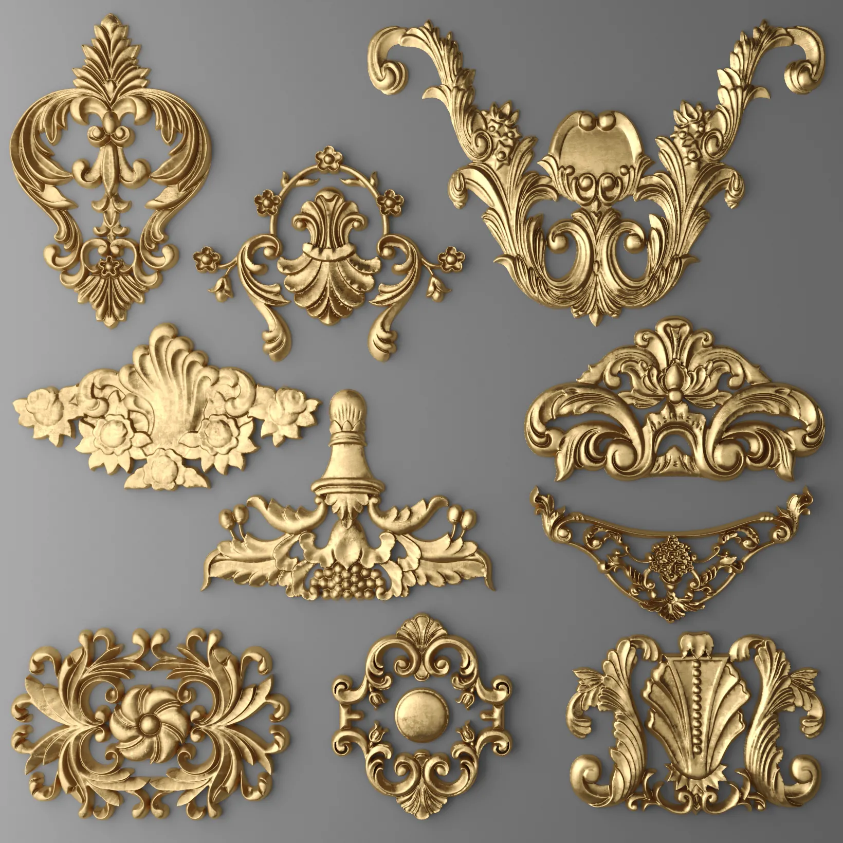 Decorative – Set – 3D Models – Set stucco decoration