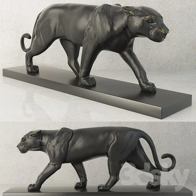Eichholtz panther on marble 3DS Max - thumbnail 3