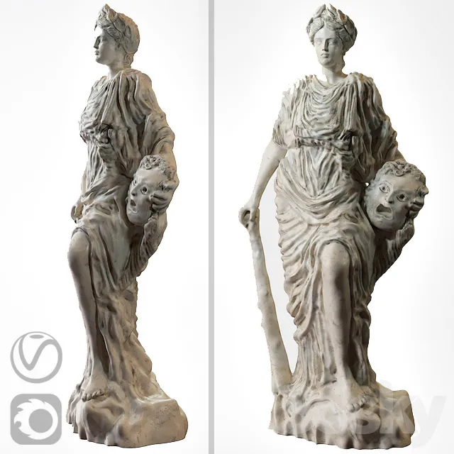 Classic Antique sculpture (Melpomene) vray + corona 3DS Max - thumbnail 3