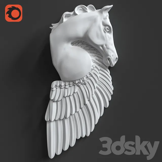 Sculpture – 3D Models – Pegasus Horse Wall Sculpture