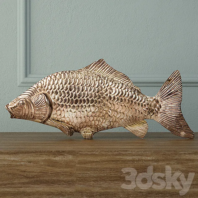 Sculpture – 3D Models – Silvered Fish Decoration