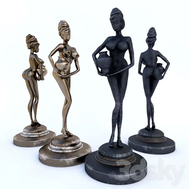 Sculpture – 3D Models – Statuette of an African grotesque