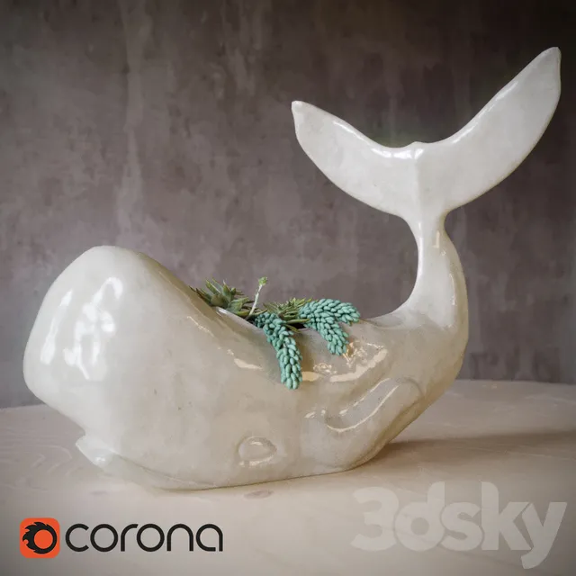 Sculpture – 3D Models – Whale succulent