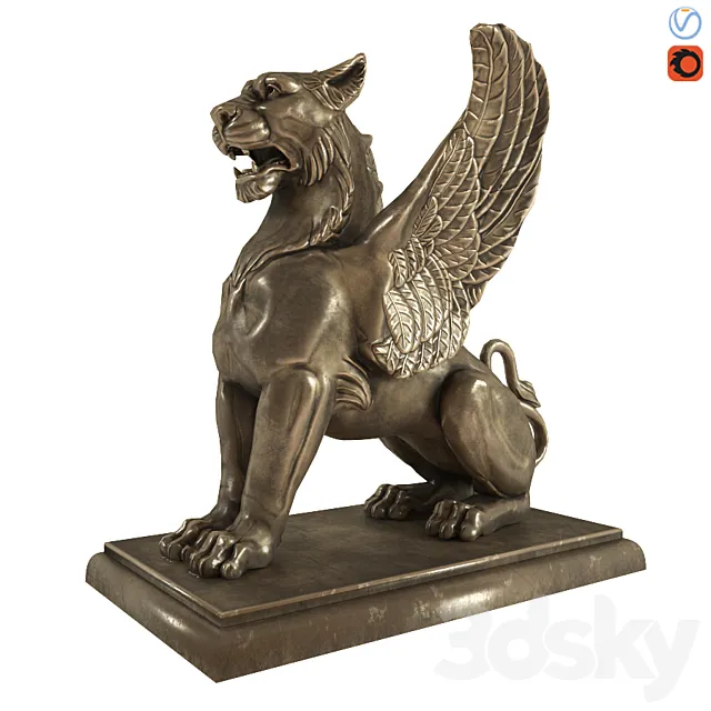 Sculpture – 3D Models – Winged Lion