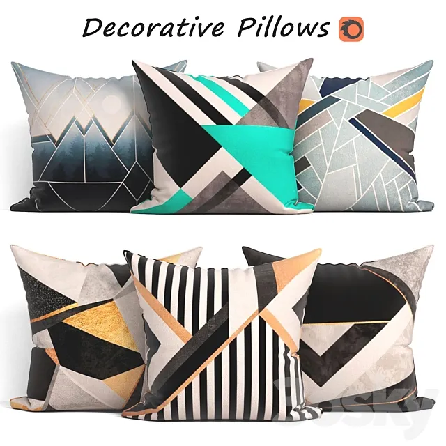 Pillows – 3D Models Download – Decorative Pillow set 175 Showroom 007 3D model