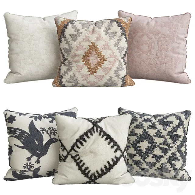 Pillows – 3D Models Download – Pillows for Sofa 6 Pieces No 72