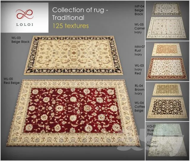 Collection of Loloi rugs 3DS Max - thumbnail 3