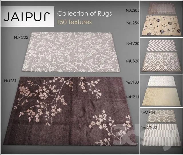 Collection Carpet Jaipur № 3 3DS Max - thumbnail 3