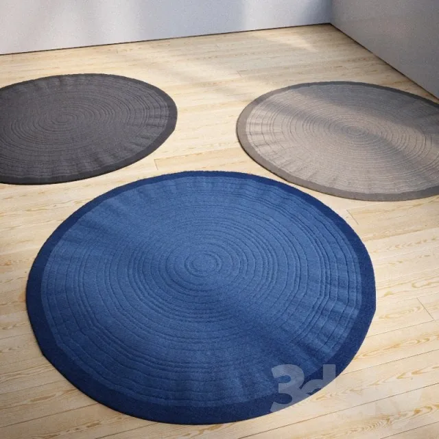 Set of round rugs 3DS Max - thumbnail 3