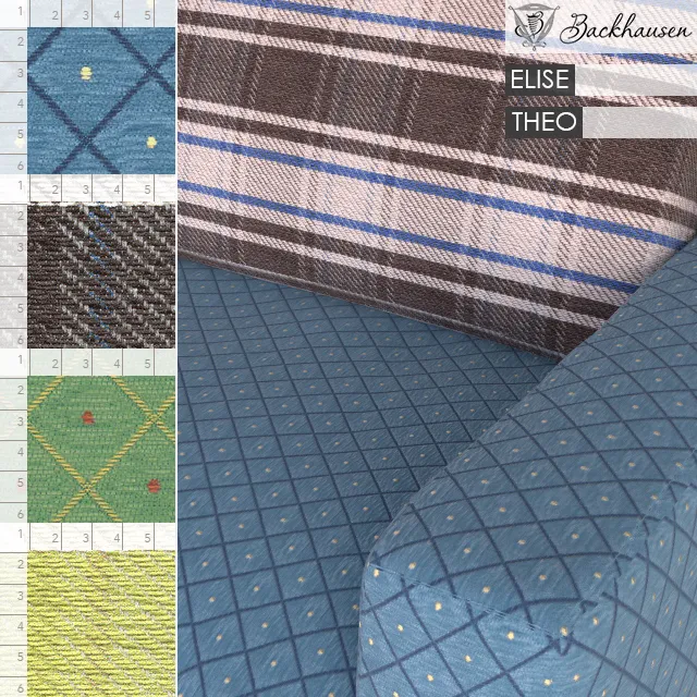 Carpets – 3D Models – Backhausen Fabric ELISE; THEO