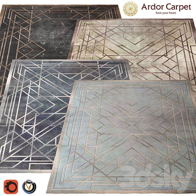 Carpets – 3D Models – Carpet Ardor (Echelle) 2400h3000 (4 colors) max Vray; fbx