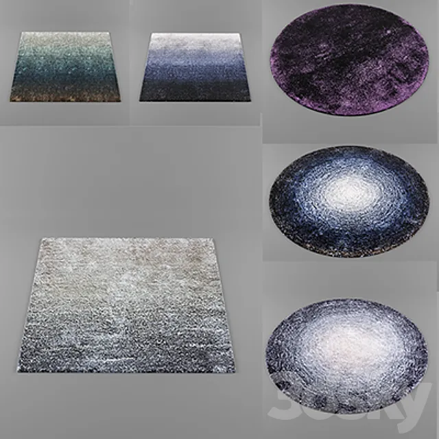 Carpets – 3D Models – Dibbets rainbow Minotti