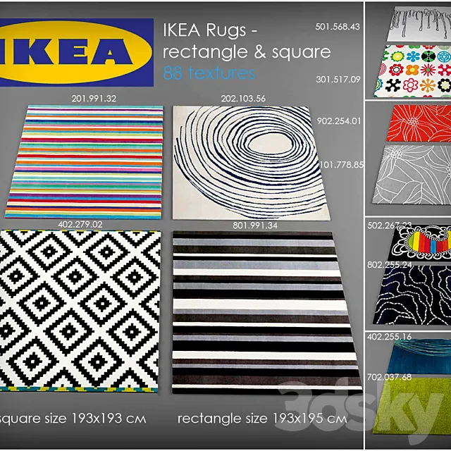 Carpets – 3D Models – IKEA Rugs collection