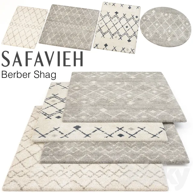 Carpets – 3D Models – SAFAVIEH BERBER SHAG SET