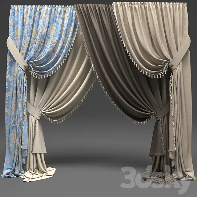 Curtains classic 3DS Max - thumbnail 3