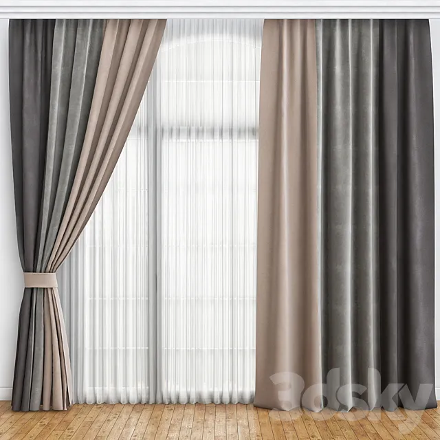 Curtains Study 3DS Max - thumbnail 3