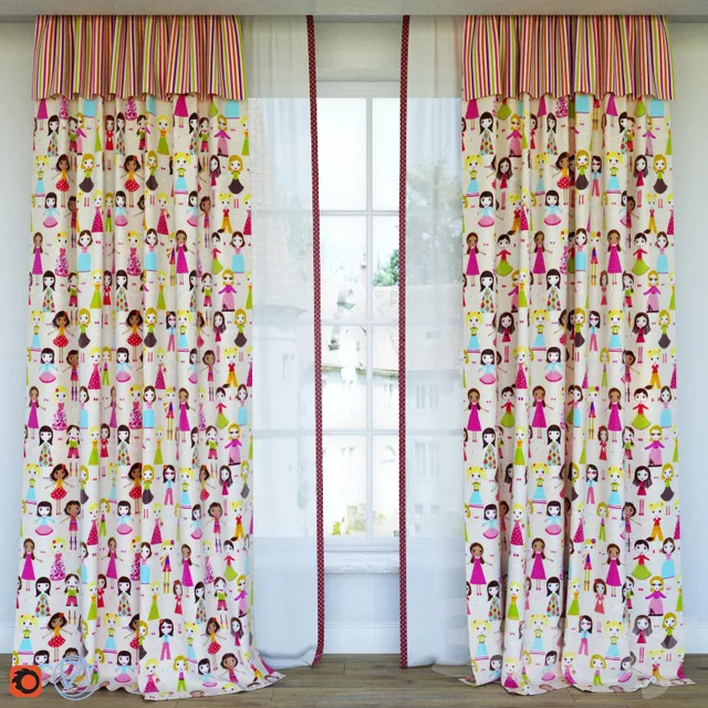 Curtains in Children 3DS Max - thumbnail 3