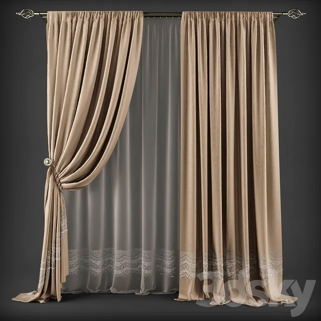 Curtain – 3D Models – Curtains in a classic style