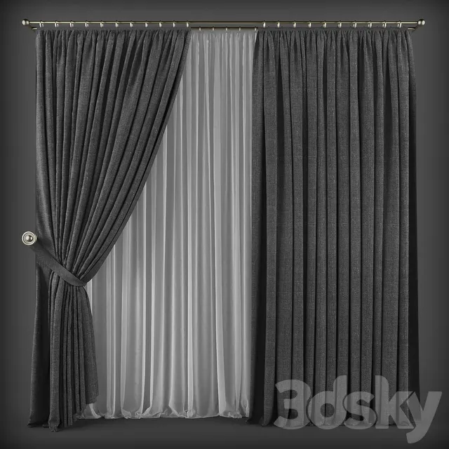 Curtain – 3D Models – Curtains in the modern style