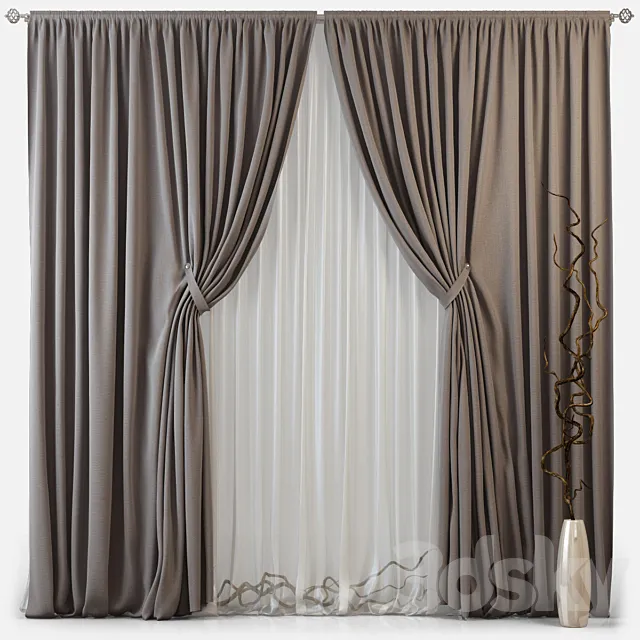 Curtain – 3D Models – Curtains m07