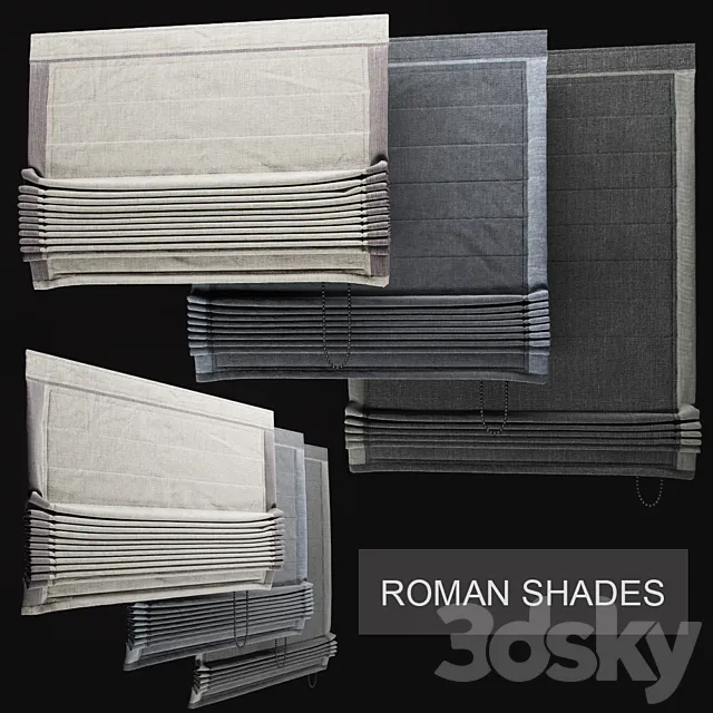 Curtain – 3D Models – Roman blinds V2