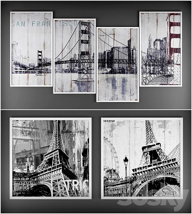 Collection of modern paintings 3DS Max - thumbnail 3