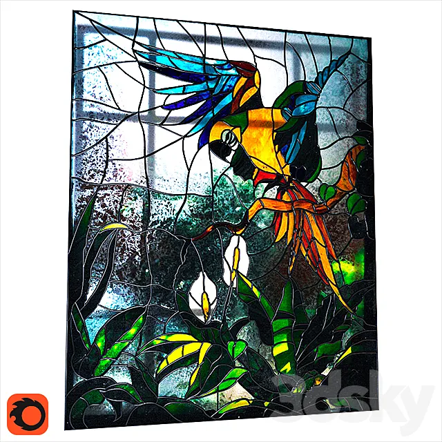 Glass Parrot \/ Parrot Stained 3DS Max - thumbnail 3