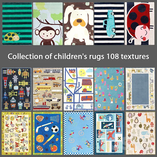 Collection of children's rugs 2 3DS Max - thumbnail 3