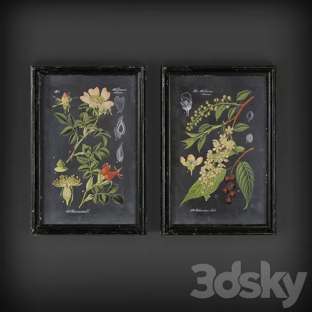 Frame – 3D Models – The collection of paintings in the classical style on the theme of Flowers