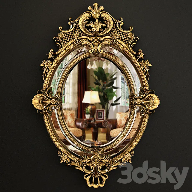 Mirror 3D Models Download – 19th Century French Louis XV Fine Gilt Carved Oval Mirror