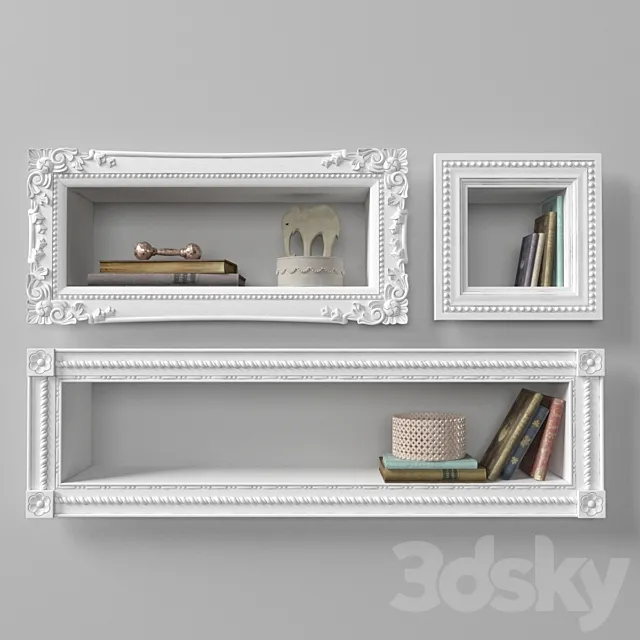 Mirror 3D Models Download – Shelves with decor from RHBaby Child