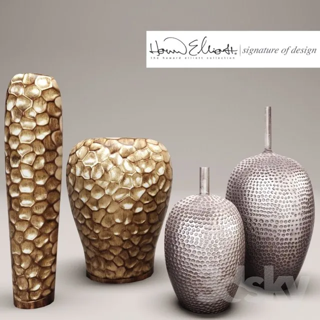 collection of vases Howard Elliott 3DS Max - thumbnail 3