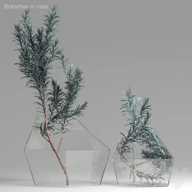 Vase 3D Models Download – Branches in Vase